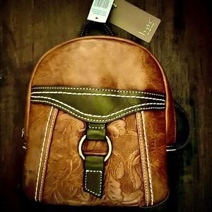20% off w/ ANY BUNDLE- NWOT: Born of Creation brown vegan leather backpack